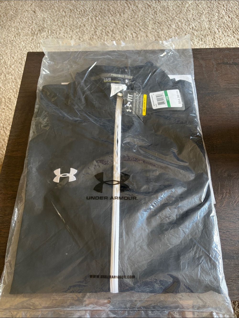 Under Armour Black Jacket with White Zip and Logo